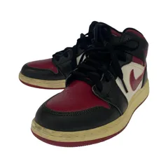 NIKE ナイキ WMNS AIR JORDAN 1 MID エアジョーダン 554725-066 スニーカー size24cm/ブラック×ワインレッド