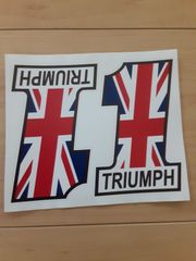海外　Triumph トライアンフ Motorcycle Union jack bike flag 105mm デカール  ステッカー
