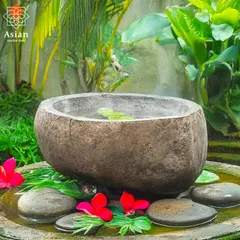 錆御影石蹲184キロ庭石石鑑賞石 庭坪庭ガーデニング