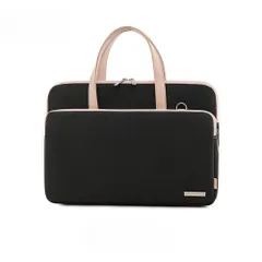 Size:13.3-14インチ対応(25×34×2.5cm)_Color:ブラック EMY-li パソコンケース 可愛い 13-15.6インチ対応 耐衝撃 手提げ ショルダー おしゃれ 12インチ 13.3インチ 14インチ 15.6インチ ノートpcケース