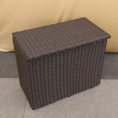 【中古】 収納ボックス ブラウン ラタン調収納庫 プラスチックウィッカー ブラウンのサムネイル