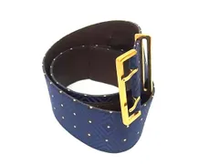 ■美品■ LANVIN ランバン レザー ゴールド金具 ベルト 表記サイズ S ネイビー系×ブラウン系 DJ4178のサムネイル