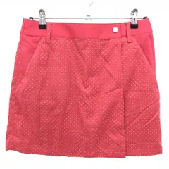 【新品】アディダス スカート レッド×白 ドット 蓄熱裏地 インナーパンツ付 レディース L ゴルフウェア adidas