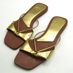 ザラ サンダル フラットシューズ ミュール 靴 レディース 36サイズ ゴールド/ベージュ ZARA 【中古】
