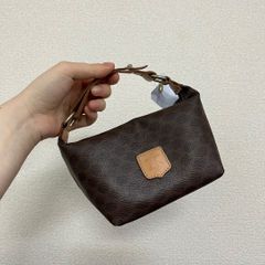CELINE（セリーヌ）ハンドバッグ　マカダム柄　ブラウン　シンプル　レディース