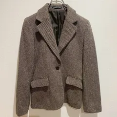 INÉD イネド　レディース　アウター　ジャケット　テーラードジャケット　シングルジャケット　フラップポケット　無地　織り目模様　ブラウン　毛91％　アンゴラ混　高級感　シンプル　上品　SU754h1184