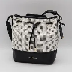 美品 COLE HAAN コールハーン ゴールド金具 ホワイト×ブラック ショルダーバッグ 2000000 NSK MTM