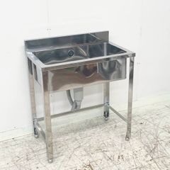 未使用B品 1槽シンク W750×D450×H800 流し台 ステンレスシンク 業務用シンク 厨房 　③