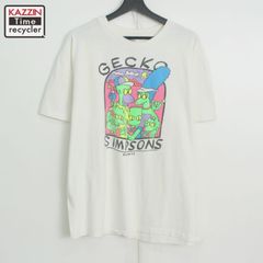 90s USA製 vintage シンプソンズ The Simpsons Hanes トカゲ パロディ 半袖Ｔシャツ メンズ 表記XLサイズ