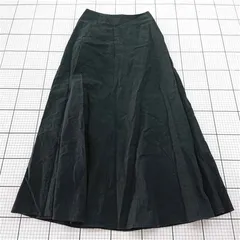 ◇ Θ UNITED ARROWS ユナイテッドアローズ リネン コットン ロング丈 フレア スカート サイズ36 ブラック系 レディース E  【1509180012586】