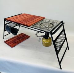 アイアンテーブル igtテーブル フラットバーナー ワコトオイルマホガニー色