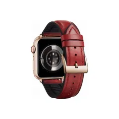Apple Watch バンド 49mm 45mm 44mm 42mm アップルウォッチバンド （レッド/ローズゴールド バックル）