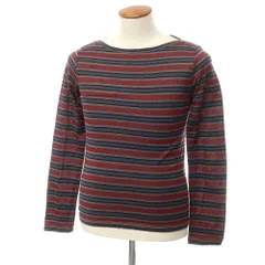 【中古】フェンディ FENDI コットンルレックス ボーダー ラメ 長袖Ｔシャツ ワインレッドxネイビー【サイズ46】【メンズ】のサムネイル