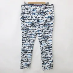 ルコックスポルティフ le coq sportif ゴルフ パンツ ストレート ロング 総柄 プリント パッチ ストレッチ 白 青 黒 ホワイト ブルー ブラック 88