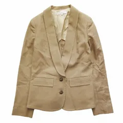 美品 ポール＆ジョー PAUL&JOE リネン混 ショールカラー テーラード ジャケット シングル 2B ブレザー ブルゾン ジャンパー 上着 アウター 38 ベージュ BLM5 レディースのサムネイル