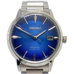 【美品】セイコー　SEIKO　プレサージュ　ベーシックライン　SARY217　4R35-05E0　カクテルタイム　自動巻　裏スケ　青　デイト表示