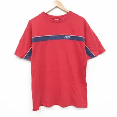 L/古着 リーボック 半袖 ビンテージ Tシャツ メンズ 00s ワンポイントロゴ コットン クルーネック 赤 レッド 25jul23 中古