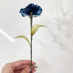 【単品販売】薔薇（ブルー）１本　f3041