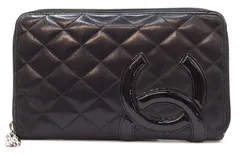 CHANEL シャネル 15番台 カンボンライン SV金具 レザーラウンドファスナー 長財布