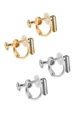 wumio イヤリングコンバーター 縦型 2色(4個)セット シルバー ゴールド シリコンキャップ ノンホールピアス レディース ピアス イヤリング コンバーター パーツ 変換