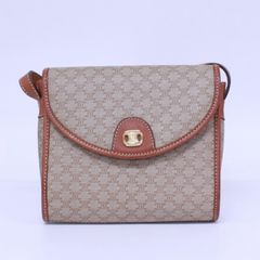 【CELINE セリーヌ】マカダム バッグ ショルダーバッグ ベージュ ゴールド金具 PVC M06
