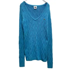 LACOSTE コットンニット セーター S~ ブルー ラコステ Vネック 古着卸 アメリカ仕入 a703-5728