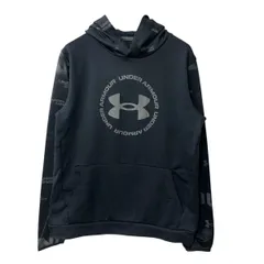 UNDER ARMOUR ロゴスウェット パーカー YXL ブラック アンダーアーマー フーディー プルオーバー トップス 古着卸 アメリカ仕入 a709-5985