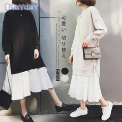 ワンピース レディース 春 ロング丈 パーカーワンピース 長袖 切り替え フレア aライン 体型カバー お洒落 ゆったり 可愛い 通勤 OL 20代 3