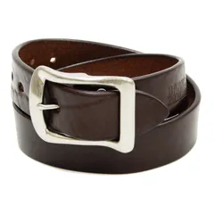 バーンズ BARNS ベルト 栃木レザー スクエアバックル 40mm 本革ベルト LE-4168 フルベジタブルタンニング天然皮革 ベルト  チョコ 