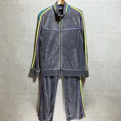 adidas neo アディダス ネオ セットアップ ベロア ジャージ トラックジャケット トップス トラックパンツ ジャージパンツ イージーパンツ 上下セット XL ロゴ 刺繍 グレー メンズ SG342-15