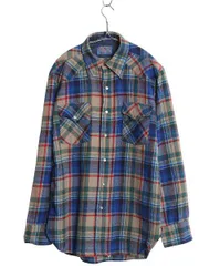 【お得なクーポン配布中!】 70s USA製 ペンドルトン ウール ウエスタン シャツ メンズ M / ヴィンテージ 長袖シャツ マルチカラー チェック ポケット付き パールボタン
