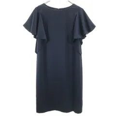 UNITED ARROWS ユナイテッドアローズ 日本製 フレンチスリーブ 膝丈ワンピース 38 ネイビー レディース 古着