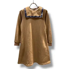 maarook マルーク キッズワンピース  ポケット付き 子供服 襟付き 後ろボタン 茶系 140サイズ キッズレディース 秋 ゴーゴー古着マルイ草加店282