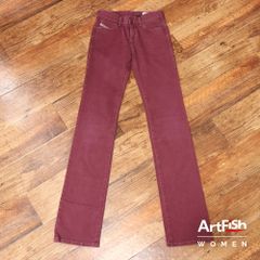 DIESEL/24インチ/デニムパンツ 00CVL0-0111D  スリム ブーツカット カラー ジーンズ ディーゼル 新品/赤/ボルドー/ky649/