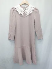 ◇ Θ tocco closet トッコ クローゼット バイカラー 長袖 膝丈 ワンピース サイズM ラベンダー系 レディース E  【1507160015558】