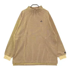 サイズ：LL LE COQ GOLF ルコックゴルフ  ハイネック 長袖Tシャツ ストライプ柄 イエロー系 [240101379574]# ゴルフウェア メンズ ストスト