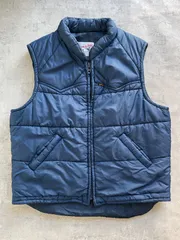 70's-80's Lee STORM RIDER padding vest リー ストームライダー 中綿 ベスト ナイロン ネイビー USA製 L