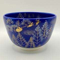 【未使用】茶碗 瑠璃釉 聖夜　水出宋絢　紙箱入　茶道具　茶盌　茶器