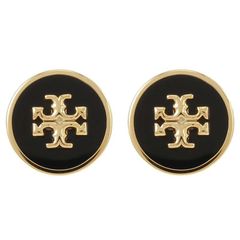 トリーバーチ TORY BURCH スタッド ピアス レディース キラ エナメル サークル ダブルT ロゴ ゴールド/ブラック アクセサリー 90547 720