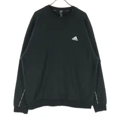 adidas アディダス 裏起毛 ワンポイントロゴ 長袖 トレーナー XL ブラック メンズ 古着