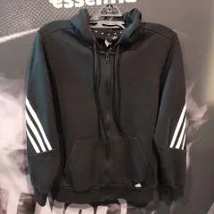 adidas(アディダス) ジップアップパーカー フード付き 黒