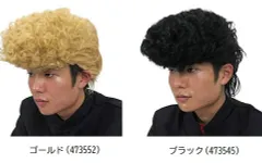 リーゼント （ゴールド /ブラック）【 コスプレ 衣装 ハロウィン パーティーグッズ かぶりもの ウィッグ かつら ヤンキー ハロウィン 衣装 カツラ 変装グッズ 髪の毛 プチ仮装 不良 】