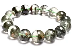 【１点物】高発色◇半々タイプ グリーンガーデンクォーツ　13-13.5mm　ブレスレット パワーストーン 天然石 _MA7473