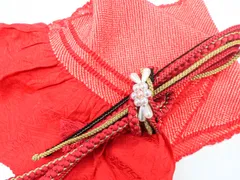 【一輝堂】【着物】和装小物　帯締め帯揚げセット　振袖用　総絞り　丸組　金糸　パール飾り付き　25w02-2058