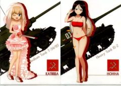 [중고] 클리어 파일 카츄샤(웨딩)&논나(수영복) A4 클리어 파일 세트(2장 세트)
