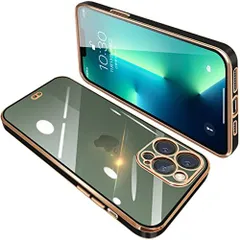 iPhone 13 Pro_ブラック iPhone13 Pro ケース クリア 透明 アイフォン13pro カバー スマホケース 全面保護 耐衝撃 TPU ソフト 薄型 メッキ加工 ストラップホール付き 落下防止ブラック