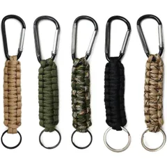 パラコード カラビナ キーホルダー【5個セット】 キーリング 鍵 ストラップ NSKR-049