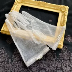 翌日発送【ショートグローブ】 手袋 ウエディング 結婚 ホワイト パール コードレース ブライダル 送料無料 小物