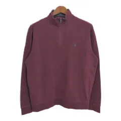 Polo by Ralph Lauren ポロ ラルフローレン ハーフジップ スウェット ワンポイントロゴ ワインレッド(メンズ L)中古 古着 T5443
