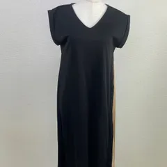 【新品未使用】半袖スリットロングワンピース フリーサイズ F 黒　ブラック　20250903-0010
